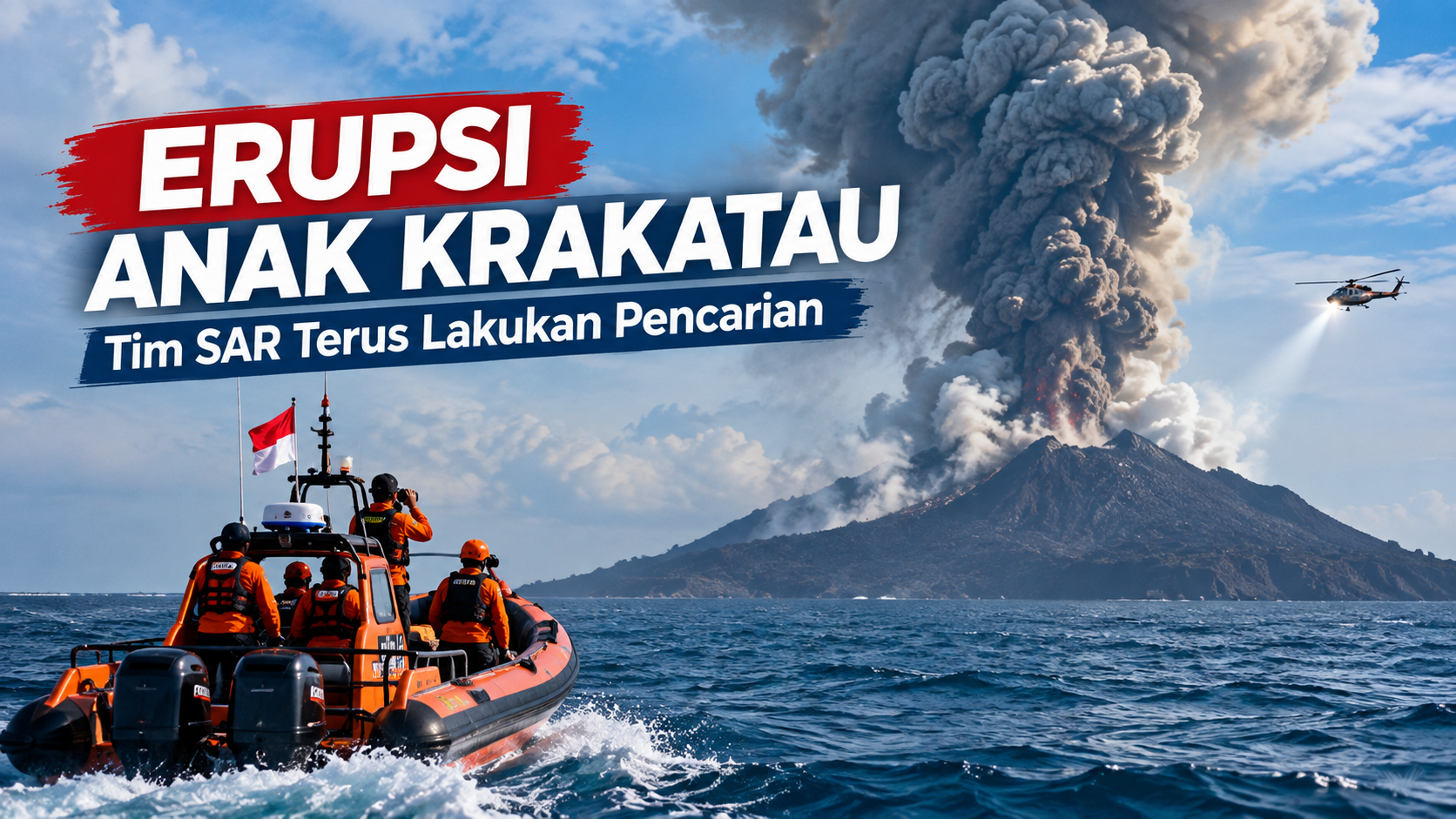 Erupsi Gunung Anak Krakatau dan pencarian Tim SAR di Selat Sunda